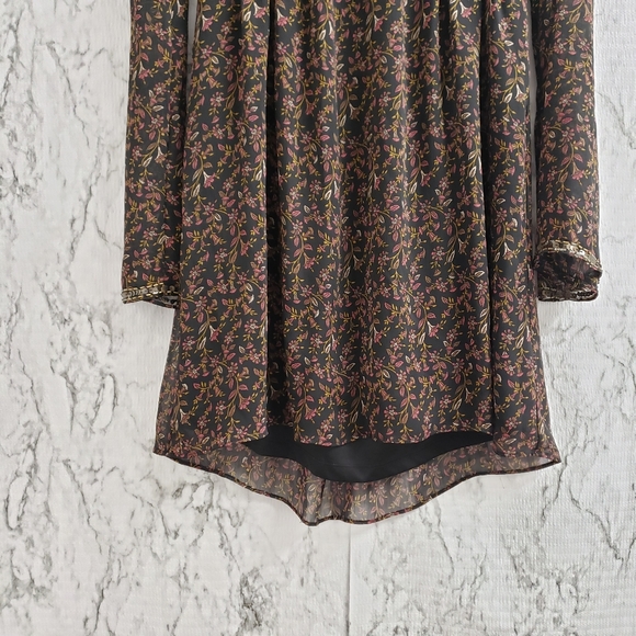 💕 Forever 21 Long Sleeves Boho Dress Size Small - Picture 5 of 15